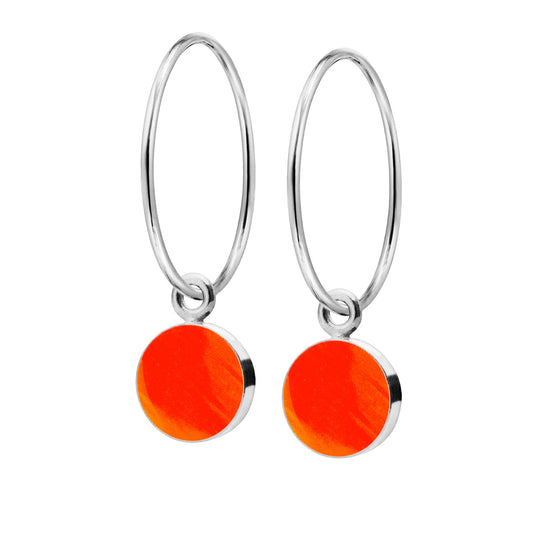 Sign creol earrings. Neon orange. Sterling silver. Scherning Copenhagen