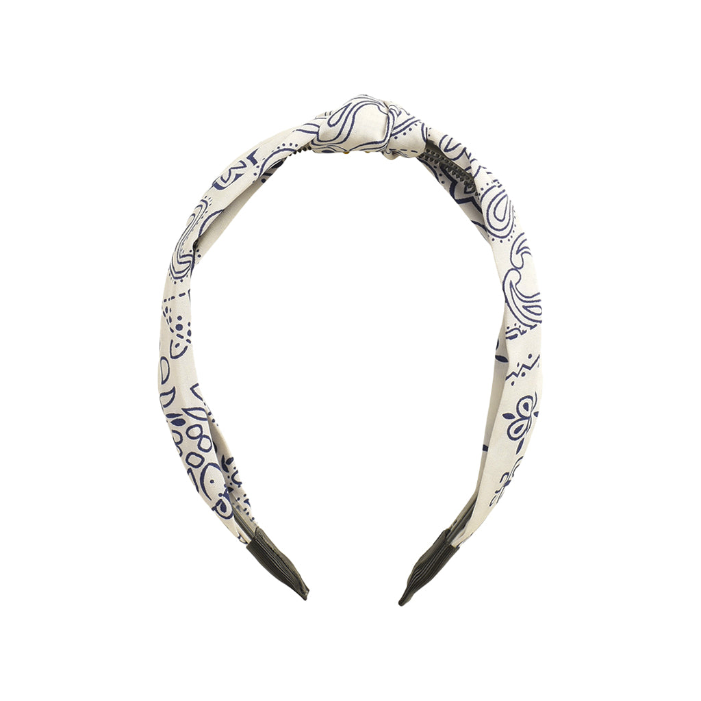 Hair clip with bandana prints. White and blue. UpdateCPH