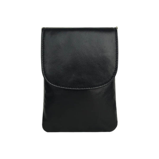 Skagen mobiltaske med rem. Sort læderskind. Cosystyle