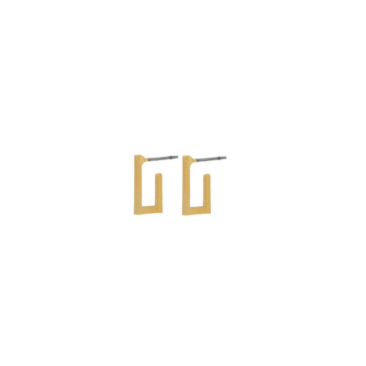 Theia Small Open Square earring. Gold plated. Danish Copenhagen
