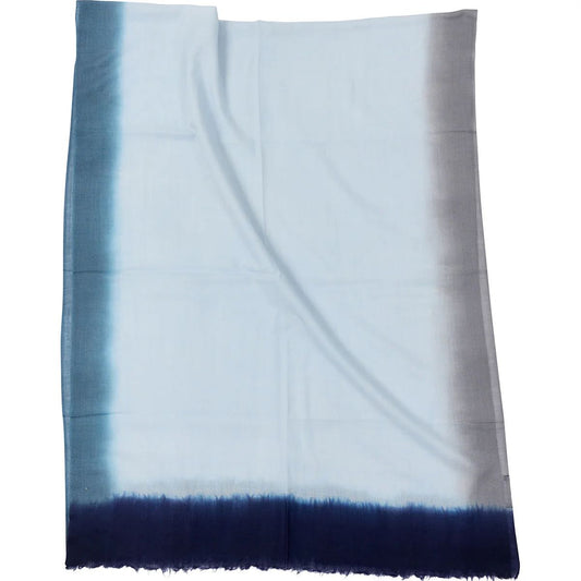 Dip It tørklæde til kvinder. 100% uld og cashmere. Aflangt. Blå. Bella Ballou