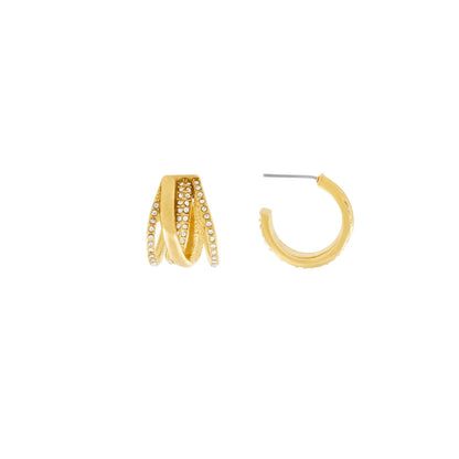 Joy Clear CZ Multi Hoop. Waterproof. 18K gold plating. Danish Copenhagen