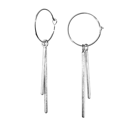Lee creole earrings dangle duo for him and her. Sterling silver. Scherning Copenhagen