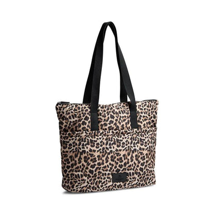 PerryMBG Shopper bag with leopard prints. Black and beige. Recycled polyester. Markberg