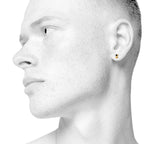 Sign Dotty nano earrings for him and her. Black and gold. Gold-plated sterling silver. Scherning Copenhagen