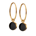 Sign creole earrings. Black. Gilded sterling silver. Scherning Copenhagen
