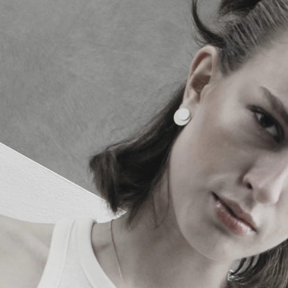 Theia 2 tone Post earrings. Silver and gold. Danish Copenhagen