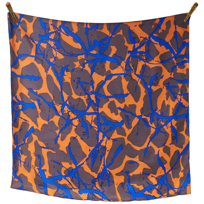 Dots and Lines silketørklæde til kvinder. 100% silke. Bobber, blå. Bella Ballou