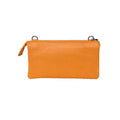 Barcelona clutch taske med justerbar rem. Læderskind. Gul orange Cosystyle