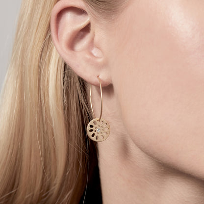 Daisy Hoop Earrings. Gold plated. Danish Copenhagen