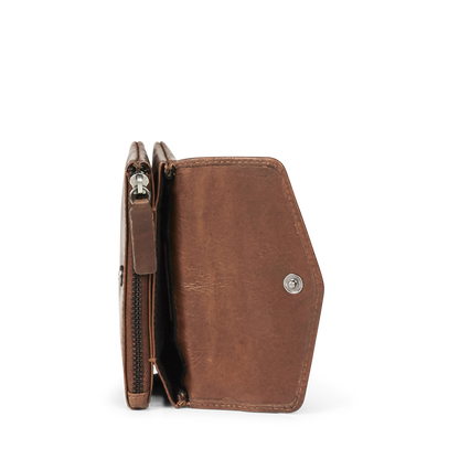 Wallet Faith Coin. Antique leather. Chestnut. Markberg