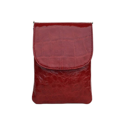 Mobiltaske med rem. Crossover. Rød lædertaske. Cosytyle
