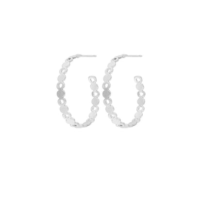 Theia Mini Dot Hoop Earrings. Silver plated. Danish Copenhagen