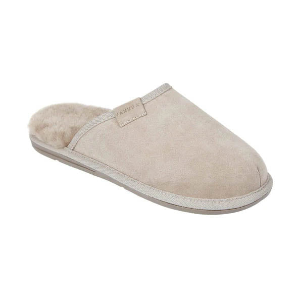 Vanuba hjemmesko til mænd. Beige. Lammeskind. Rumrum